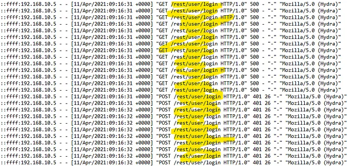 Hydra Brute-force Endpoint