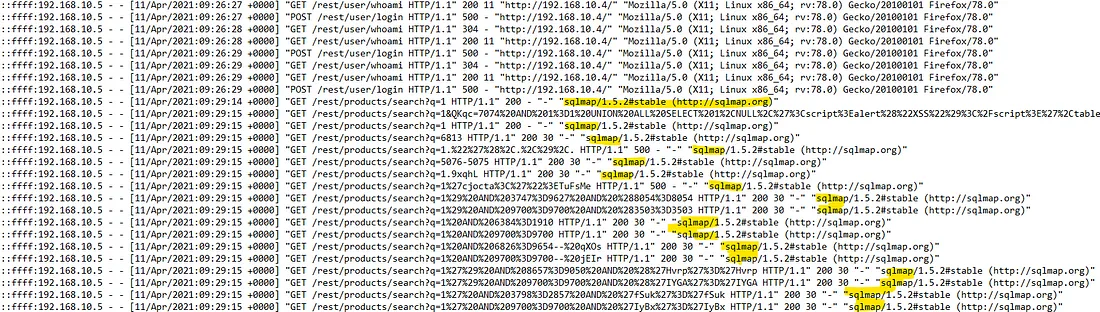 SQLMap Usage in Logs