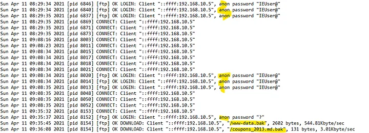 vsftpd Log Access